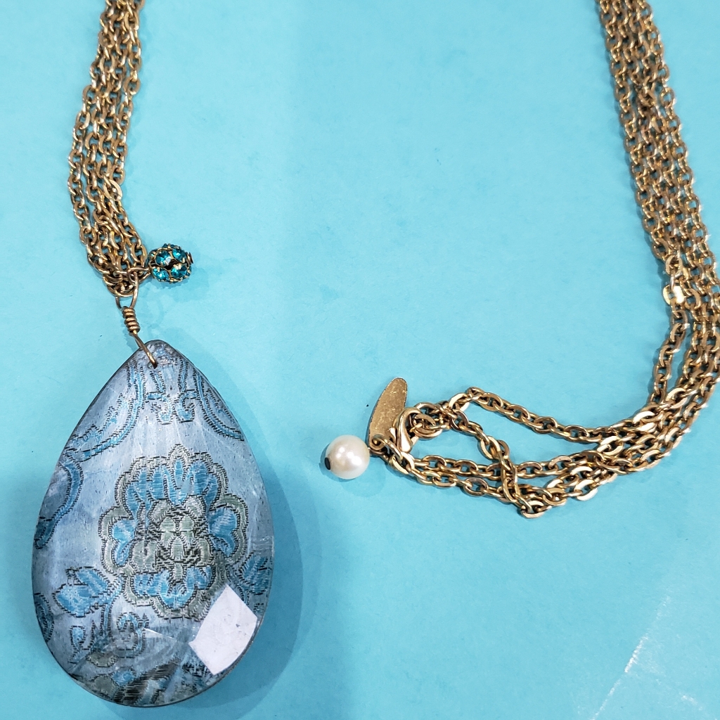 Lenora Dame Swarovski Crystal Pendant Long Necklac